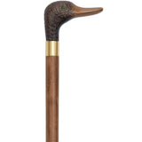 Brown Mallard Duck Head-talian Handle Cane w/ Custom Shaft and Collar Bird Walking Canes - Tophatter Daily Deals