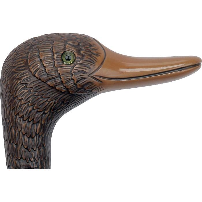Brown Mallard Duck Head-talian Handle Cane w/ Custom Shaft and Collar Bird Walking Canes - Tophatter Daily Deals