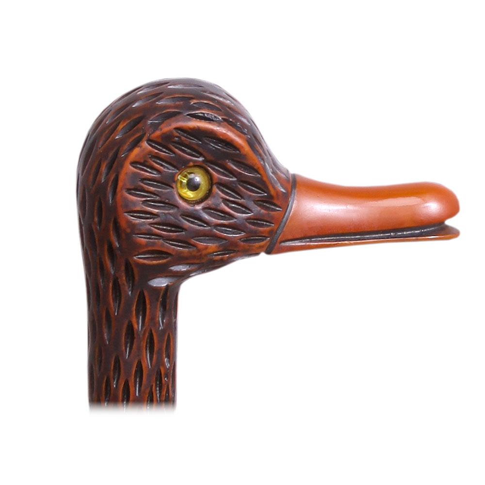 Feathered Duck Imitation Wood Handle Cane Italian Handle w/ Custom Shaft & Collar Bird Walking Canes - Tophatter Daily Deals