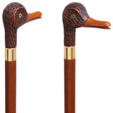 Feathered Duck Imitation Wood Handle Cane Italian Handle w/ Custom Shaft & Collar Bird Walking Canes - Tophatter Daily Deals