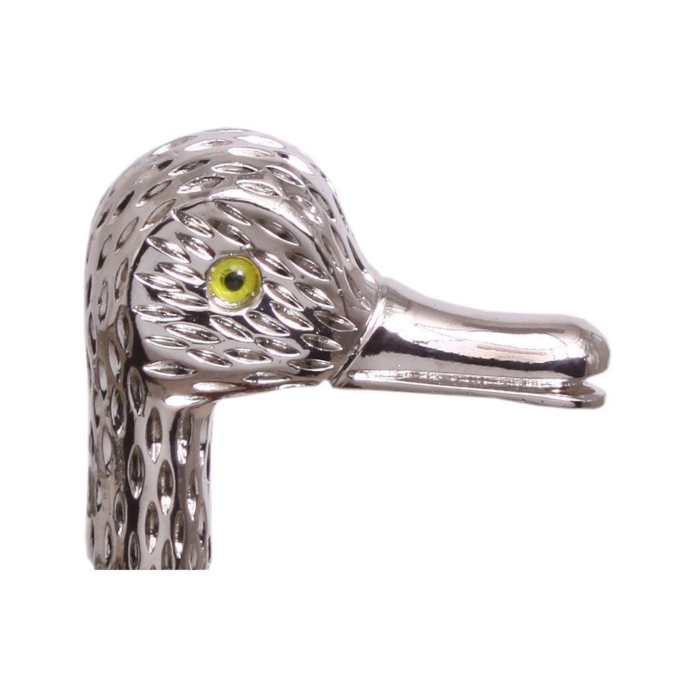 Feathered Duck Nickel Plated Handle Cane Italian Handle w/ Custom Shaft & Collar Bird Walking Canes - Tophatter Daily Deals