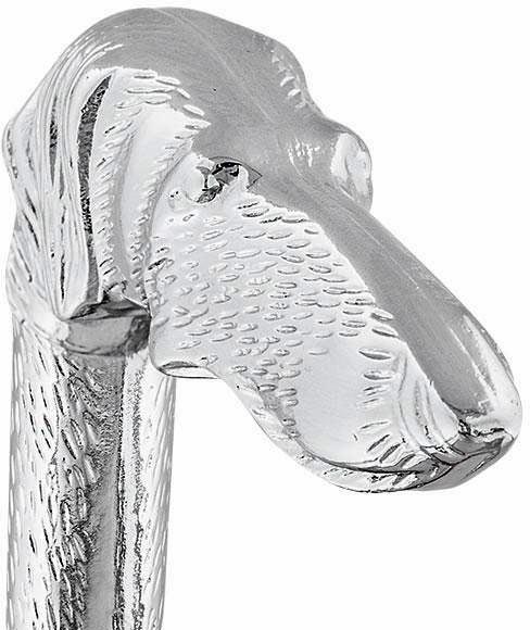 Long Nosed Dog Nickel Plated Handle Walking Cane - Italian Handle w/ Custom Shaft and Collar Dog Walking Canes - Tophatter Daily Deals
