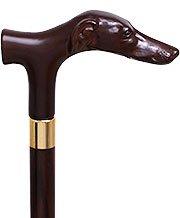 Fritz Greyhound Faux Wood Italian Handle Cane w/ Custom Shaft & Collar Dog Walking Canes - Tophatter Daily Deals