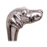 Scratch and Dent Labrador Nickel Plated Handle Cane Italian Handle w/ Custom Shaft & Collar V2215 Dog Walking Canes - Tophatter Daily Deals