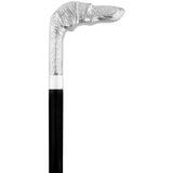 Long Nosed Dog Nickel Plated Handle Walking Cane - Italian Handle w/ Custom Shaft and Collar Dog Walking Canes - Tophatter Daily Deals