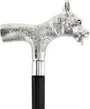 Sly Fox Nickel Plated Handle Cane w/ Custom Shaft & Collar Dog Walking Canes - Tophatter Daily Deals