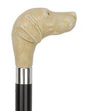Faux Ivory White Labrador Handle Cane - Italian Handle w/Custom Shaft and Collar - Tophatter Daily Deals