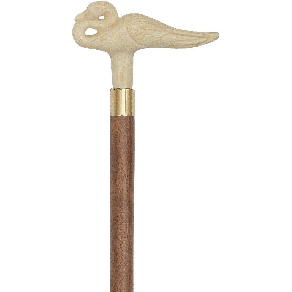 Faux Ivory Swan Handle Walking Cane-Italian Handle w/Custom Shaft and Collar Fish Walking Canes - Tophatter Daily Deals