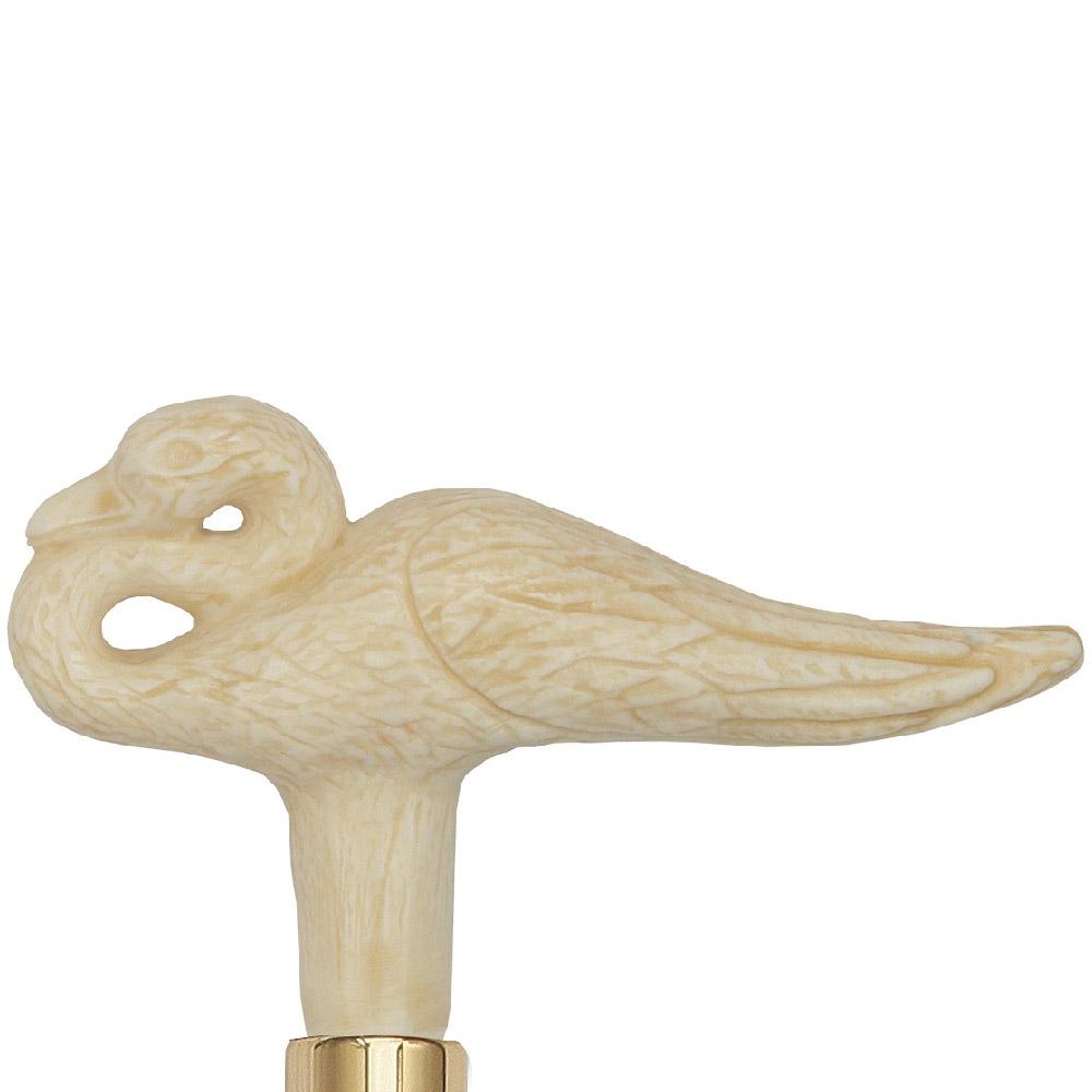 Faux Ivory Swan Handle Walking Cane-Italian Handle w/Custom Shaft and Collar Fish Walking Canes - Tophatter Daily Deals