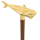 Great White Shark Handle Cane made w/ 18k Gold w/ Custom Shaft & Collar Fish Walking Canes - Tophatter Daily Deals