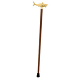 Great White Shark Handle Cane made w/ 18k Gold w/ Custom Shaft & Collar Fish Walking Canes - Tophatter Daily Deals