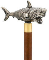 Scratch and Dent Tiger Shark Handle Cane w/ Custom Shaft & Collar V1825 Fish Walking Canes - Tophatter Daily Deals