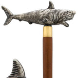 Scratch and Dent Tiger Shark Handle Cane w/ Custom Shaft & Collar V1825 Fish Walking Canes - Tophatter Daily Deals
