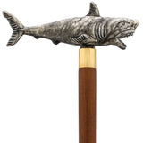 Scratch and Dent Tiger Shark Handle Cane w/ Custom Shaft & Collar V1825 Fish Walking Canes - Tophatter Daily Deals