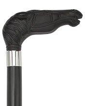 Black Stallion Horse Imatation Wood Handle Cane -Italian Handle w/Custom Shaft and Collar Horse Walking Canes - Tophatter Daily Deals