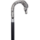 Elegant Nickel Plated Horse Tourist Style Walking Cane- Italian Handle w/custom shaft and collar Horse Walking Canes - Tophatter Daily Deals