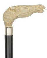 Faux Ivory Stallion Horse Head Cane - Italian Handle w/Custom Shaft and Collar Horse Walking Canes - Tophatter Daily Deals