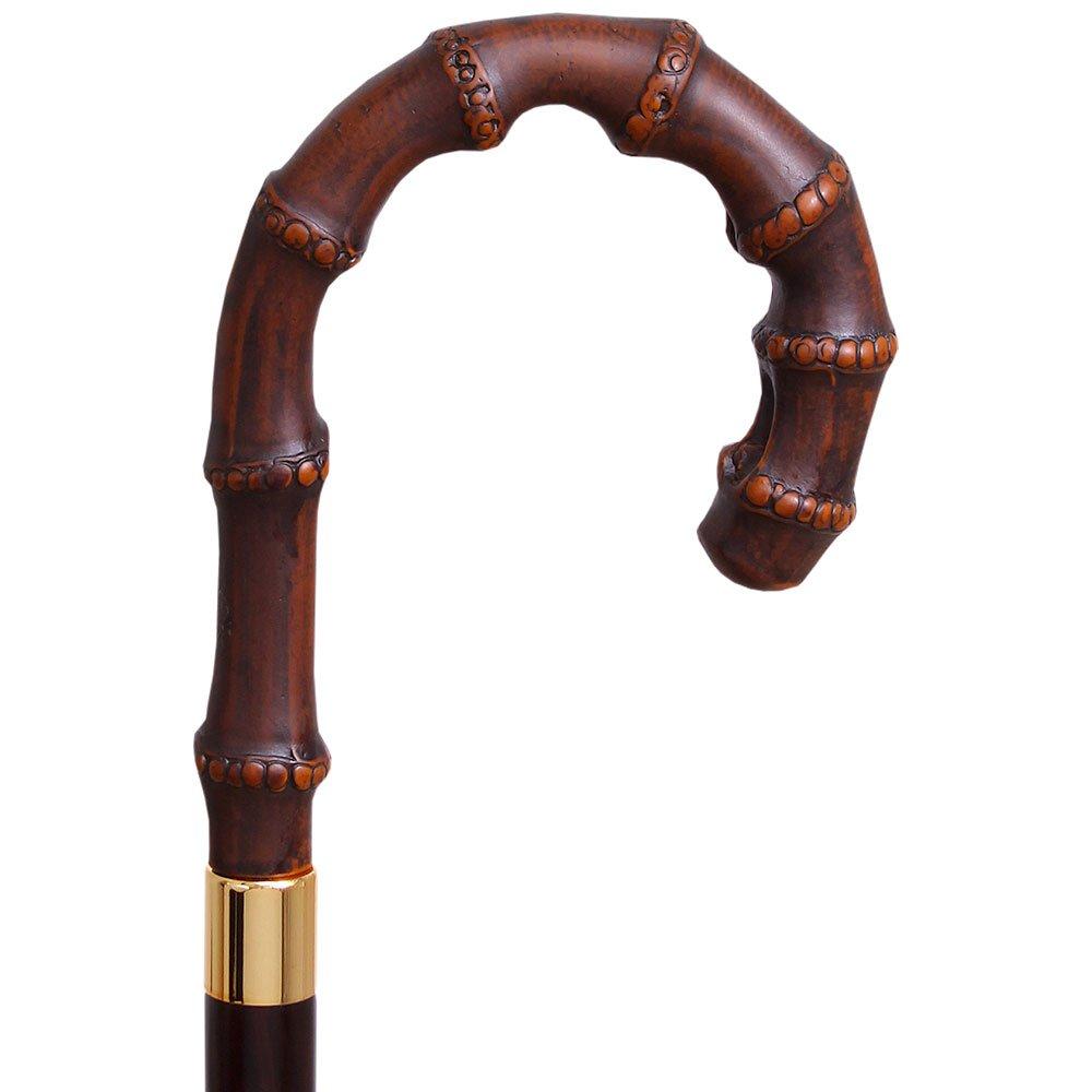 Bamboo Crook Imitation Wood Handle Cane Italian Handle w/ Custom Shaft & Collar Italian Handles - Tophatter Daily Deals