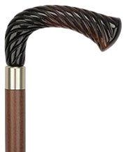 Elegant Opera Shaped Twist Handle-Italian Handle Cane w/ Custom Shaft and Collar Italian Handles - Tophatter Daily Deals