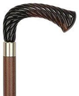 Elegant Opera Shaped Twist Handle-Italian Handle Cane w/ Custom Shaft and Collar Italian Handles - Tophatter Daily Deals