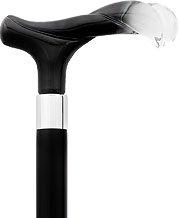 Elegantly Twisted Black Crystal Fritz Handle Cane w/ Custom Shaft & Collar Italian Handles - Tophatter Daily Deals