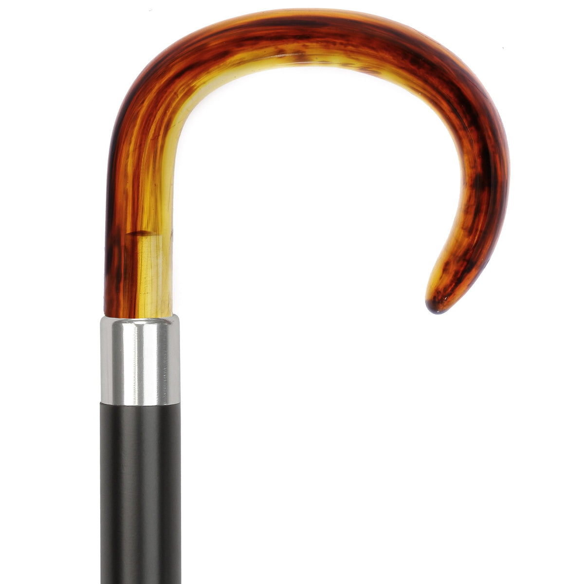 Smooth Tourist Handle Cane w/ Tortoise-Italian Handle w/ Custom Shaft and Collar Italian Handles - Tophatter Daily Deals