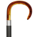 Smooth Tourist Handle Cane w/ Tortoise-Italian Handle w/ Custom Shaft and Collar Italian Handles - Tophatter Daily Deals