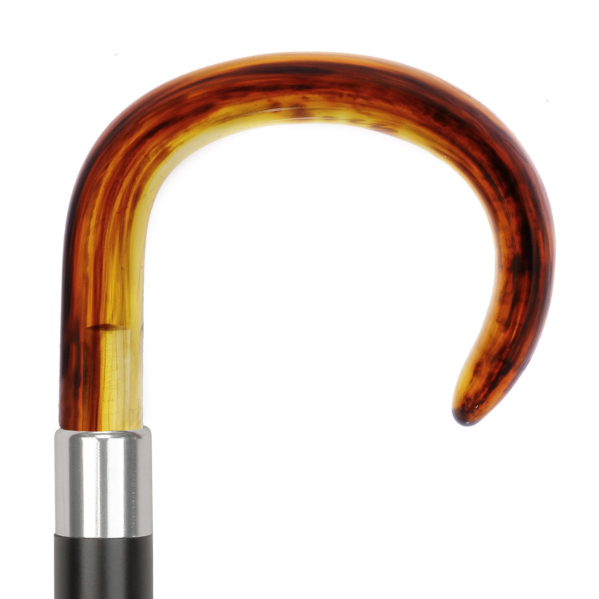 Smooth Tourist Handle Cane w/ Tortoise-Italian Handle w/ Custom Shaft and Collar Italian Handles - Tophatter Daily Deals