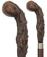 Brown Knob Imitation Wood Handle Cane -Italian Handle w/Custom Shaft and Collar Knobbed Walking Sticks - Tophatter Daily Deals