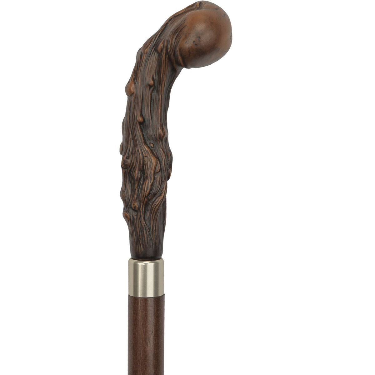 Brown Knob Imitation Wood Handle Cane -Italian Handle w/Custom Shaft and Collar Knobbed Walking Sticks - Tophatter Daily Deals