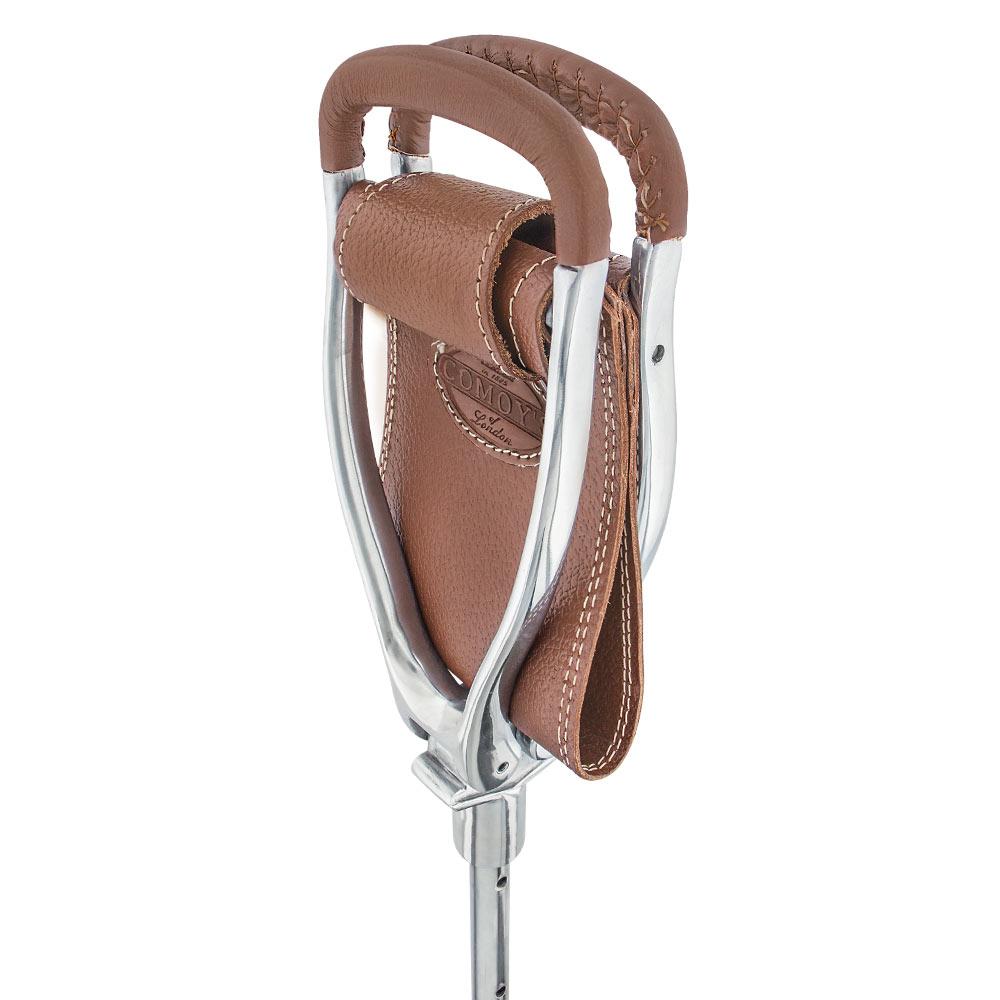 Hammock Chair Cane: Genuine Leather, Adjustable - Spike Tip Sitting Canes - Tophatter Daily Deals