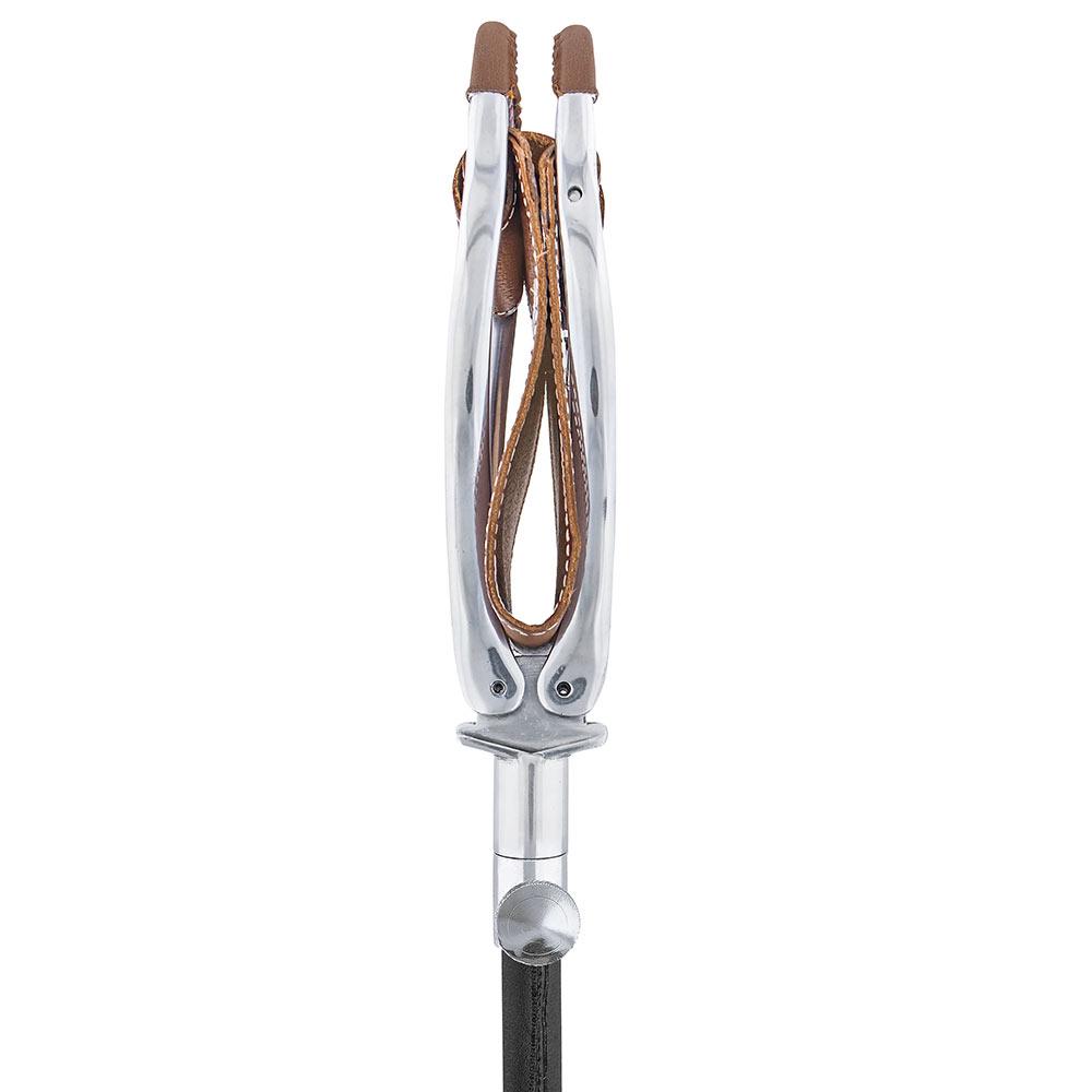 Hammock Chair Cane: Genuine Leather, Adjustable - Spike Tip Sitting Canes - Tophatter Daily Deals