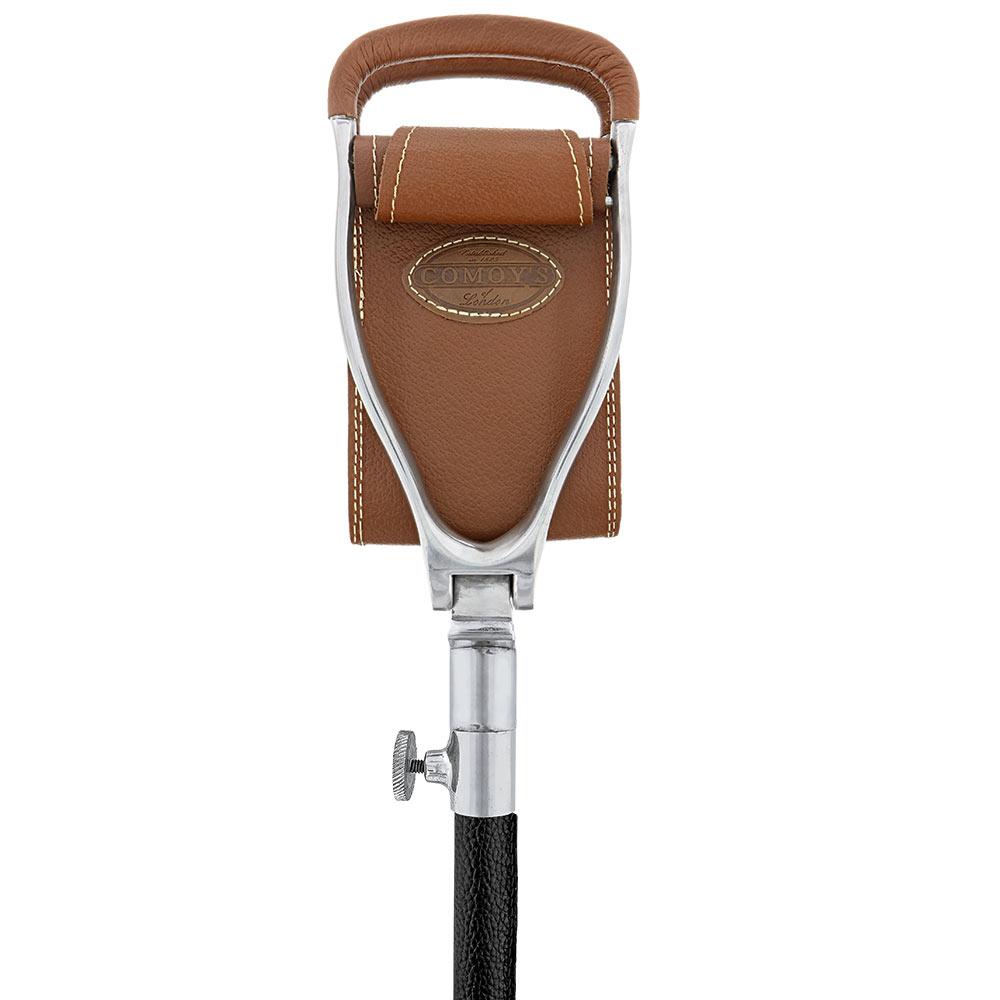 Hammock Chair Cane: Genuine Leather, Adjustable - Spike Tip Sitting Canes - Tophatter Daily Deals