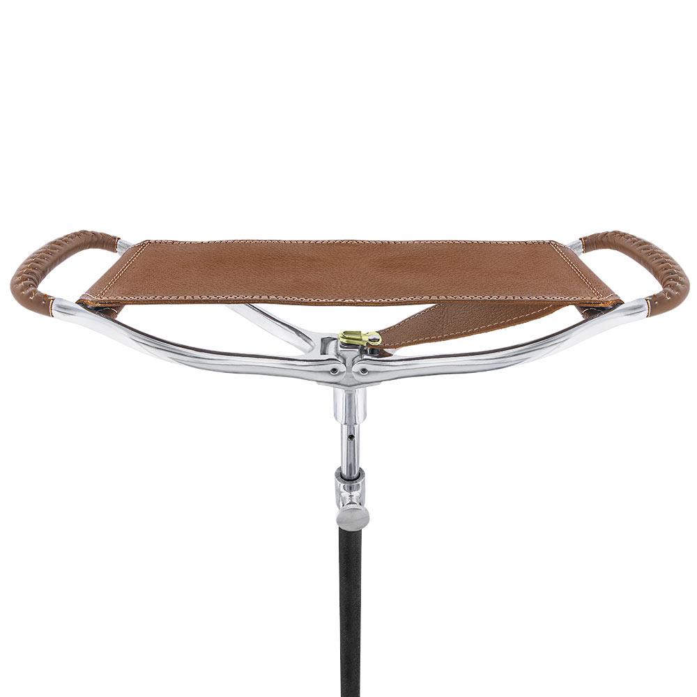 Hammock Chair Cane: Genuine Leather, Adjustable - Spike Tip Sitting Canes - Tophatter Daily Deals