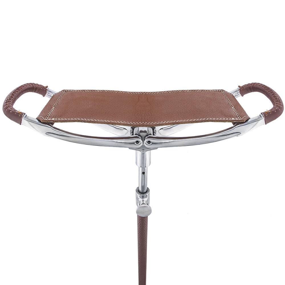 Hammock Chair Cane: Genuine Leather, Adjustable - Spike Tip Sitting Canes - Tophatter Daily Deals