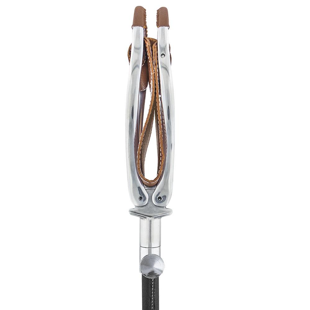 Hammock Chair Cane: Genuine Leather, Adjustable - Spike Tip Sitting Canes - Tophatter Daily Deals
