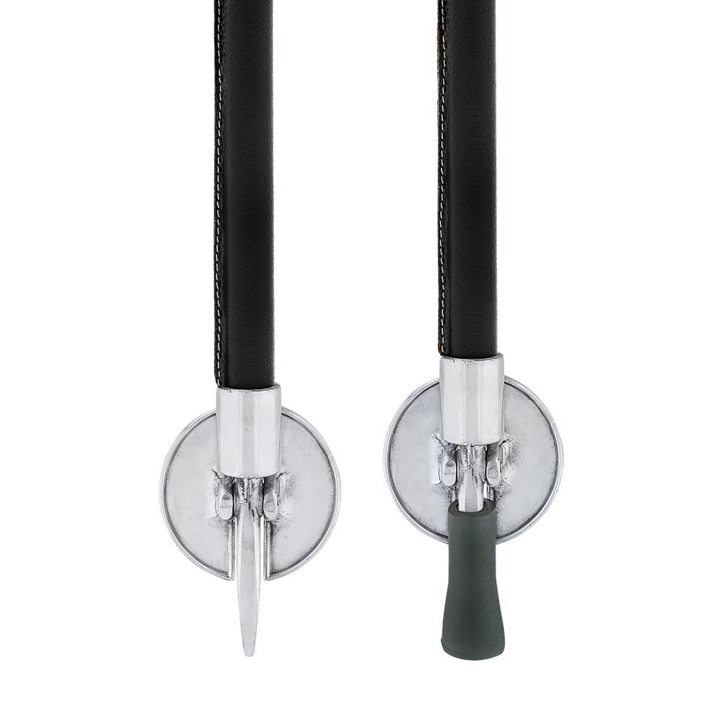Hammock Chair Cane: Genuine Leather, Adjustable - Spike Tip Sitting Canes - Tophatter Daily Deals