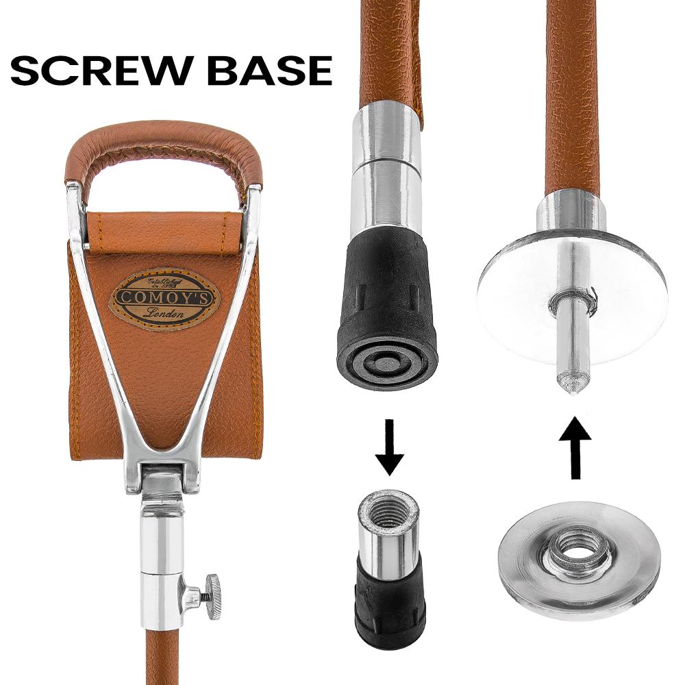 Hammock Chair Cane: Genuine Leather, Adjustable - Spike Tip Sitting Canes - Tophatter Daily Deals