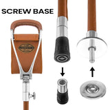 Hammock Chair Cane: Genuine Leather, Adjustable - Spike Tip Sitting Canes - Tophatter Daily Deals