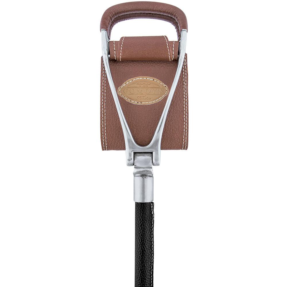Genuine Leather Brown Cane Hammock Chair - Black Shaft - Non-Adjustable Sitting Canes - Tophatter Daily Deals