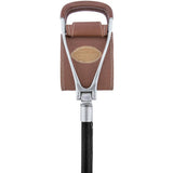 Genuine Leather Brown Cane Hammock Chair - Black Shaft - Non-Adjustable Sitting Canes - Tophatter Daily Deals