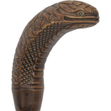 Brown King Cobra Imitation Wood Handle - Italian Handle w/Custom Shaft and Collar Snake Walking Canes - Tophatter Daily Deals