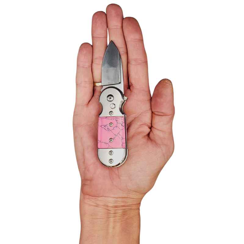Pink Marble Mini Pocket Knife Money Clip Knives & Knuckles - Tophatter Daily Deals