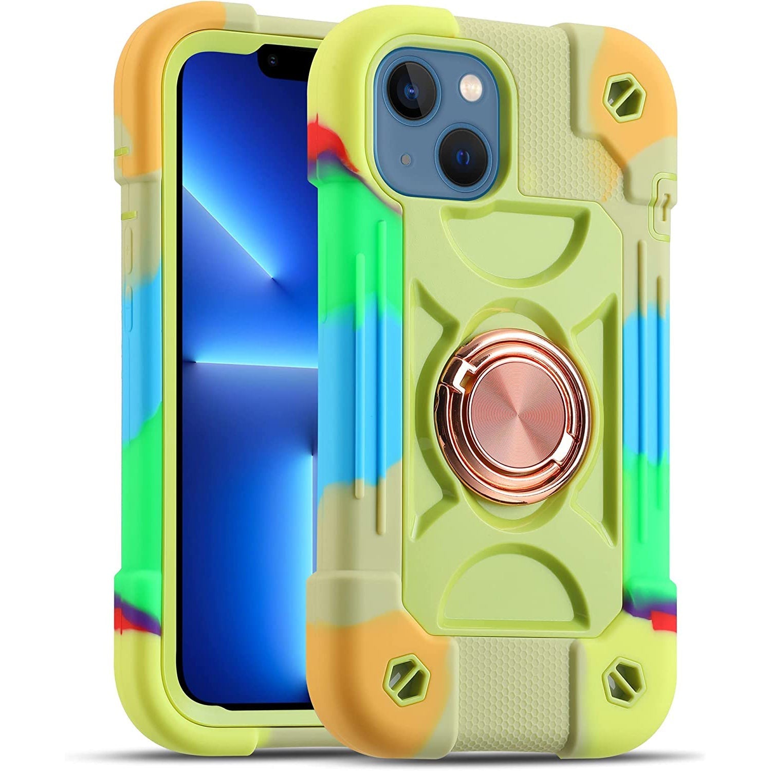 Compatible with iPhone 14 Case - Assorted Styles Rainbow Green iPhone Case - Tophatter Daily Deals