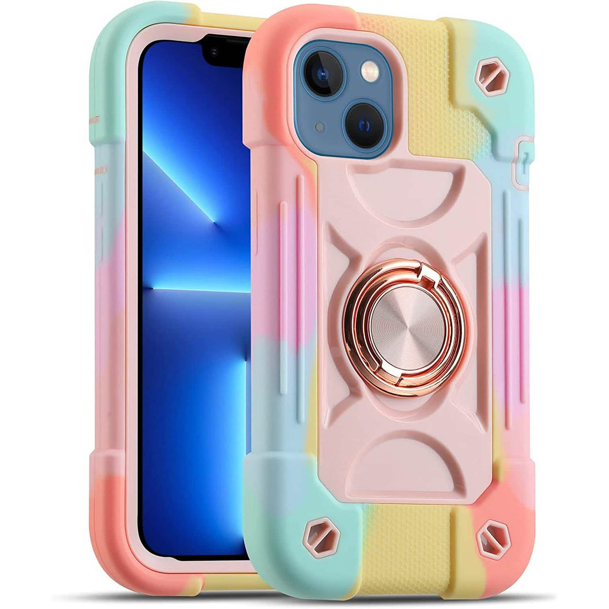 Compatible with iPhone 14 Case - Assorted Styles Rainbow Pink Phone Cases - Tophatter Daily Deals