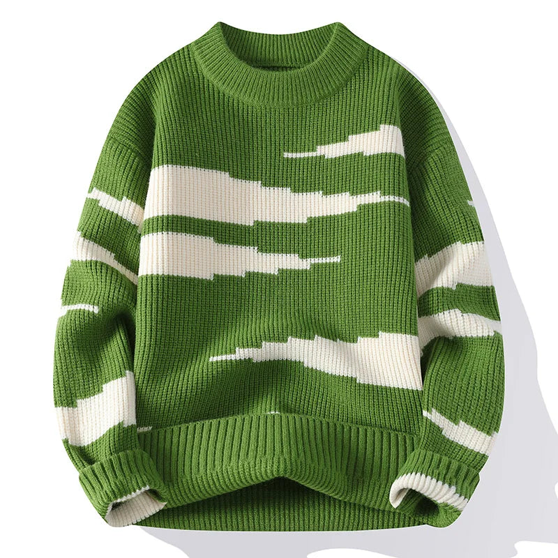 Computer Knitted Unisex Round Neck Pullover Knit Sweater Men's Clothing - Tophatter Daily Deals