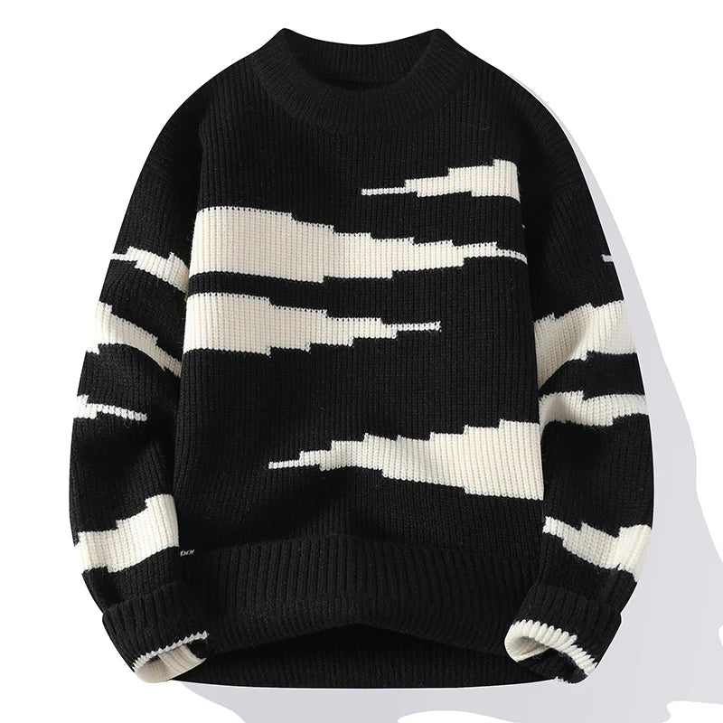 Computer Knitted Unisex Round Neck Pullover Knit Sweater Men's Clothing - Tophatter Daily Deals