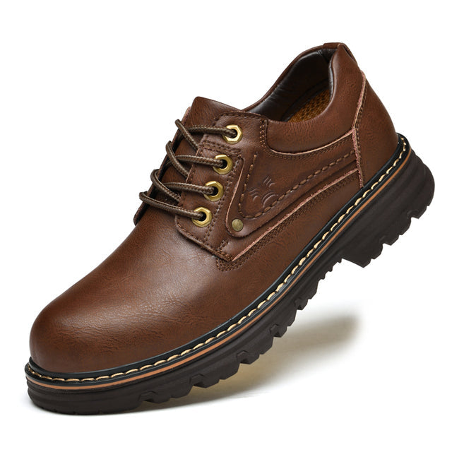 Comfortable and Roomy Leather Men's Shoes Brown Leather Shoes - Tophatter Daily Deals