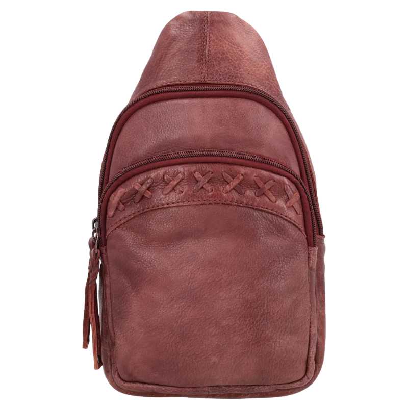 Taylor Leather Conceal Carry Sling Backpack Purse Mahogany Handgun Purses - Tophatter Daily Deals