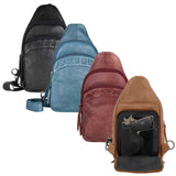Taylor Leather Conceal Carry Sling Backpack Purse Handgun Purses - Tophatter Daily Deals